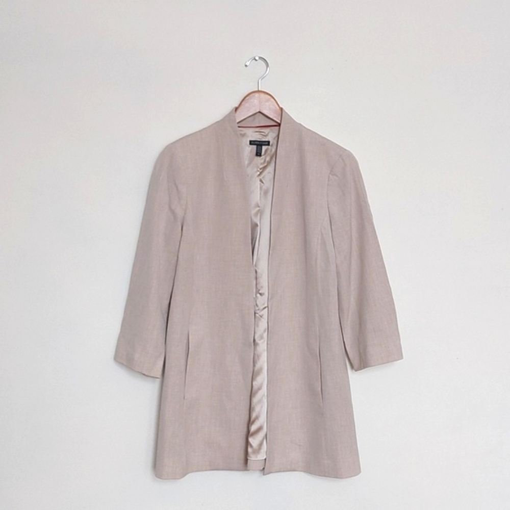 EILEEN FISHER Beige Drapery Tencel Stretch Kimono 3/4 Sleeve Long Jacket